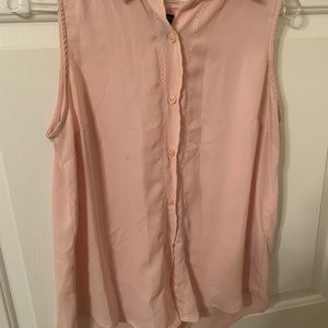 Banana Republic factory pink sleeveless button down top (s)